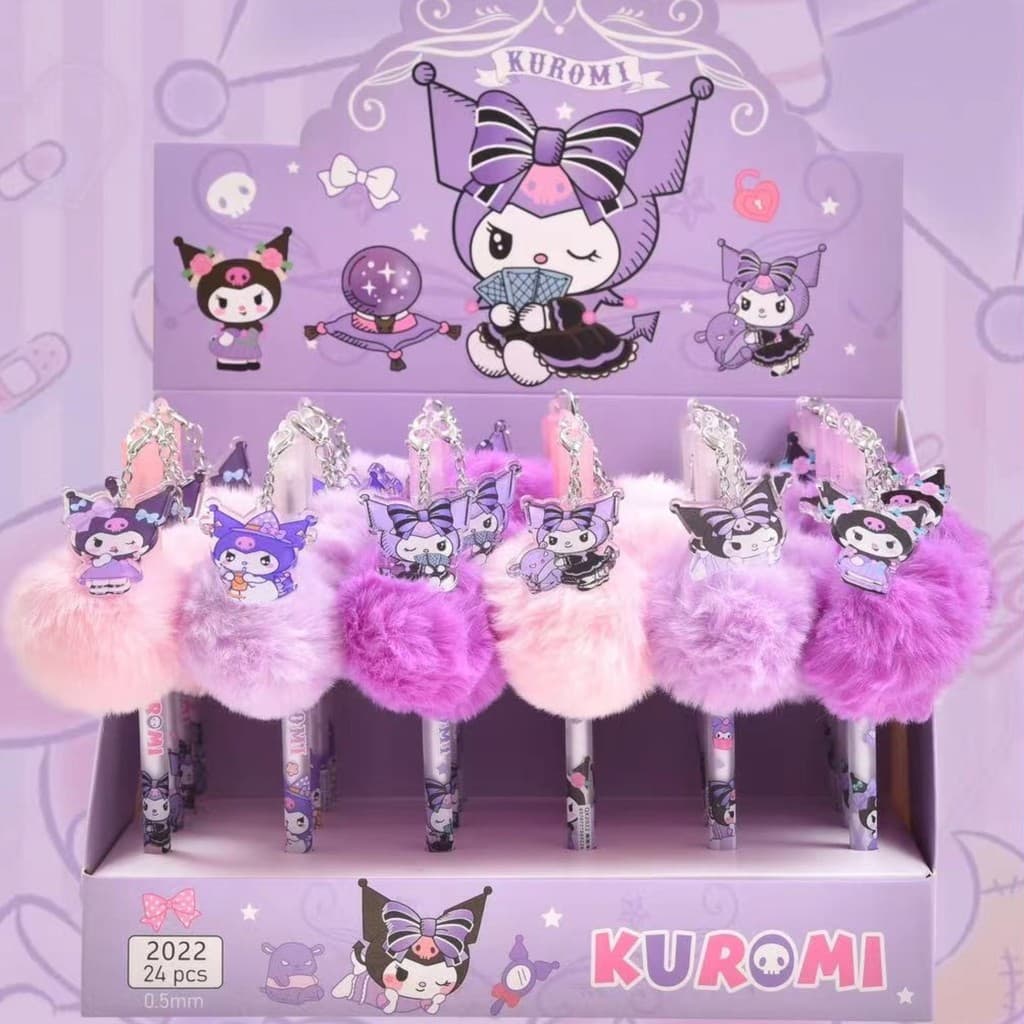 Caneta esferográfica Sanrio Caneta esferográfica de cabelo de desenho animado Caneta de gel Kuromi Caneta de gel Melody