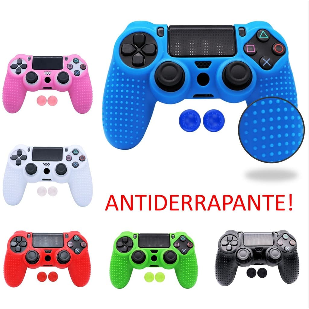 Capa Protetora Silicone Antiderrapante Controle Ps4 + Par Grips