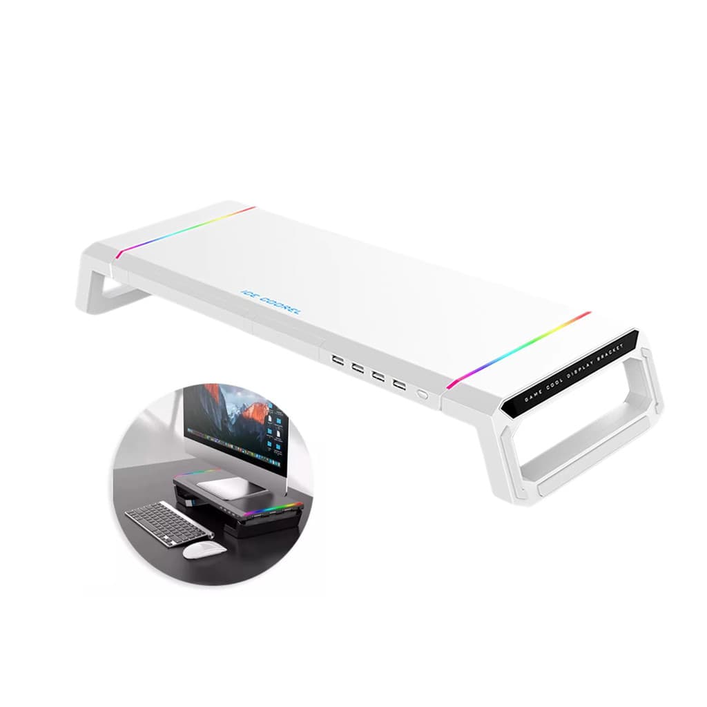 Base para Monitor Game LED RGB Com hub USB 4portas