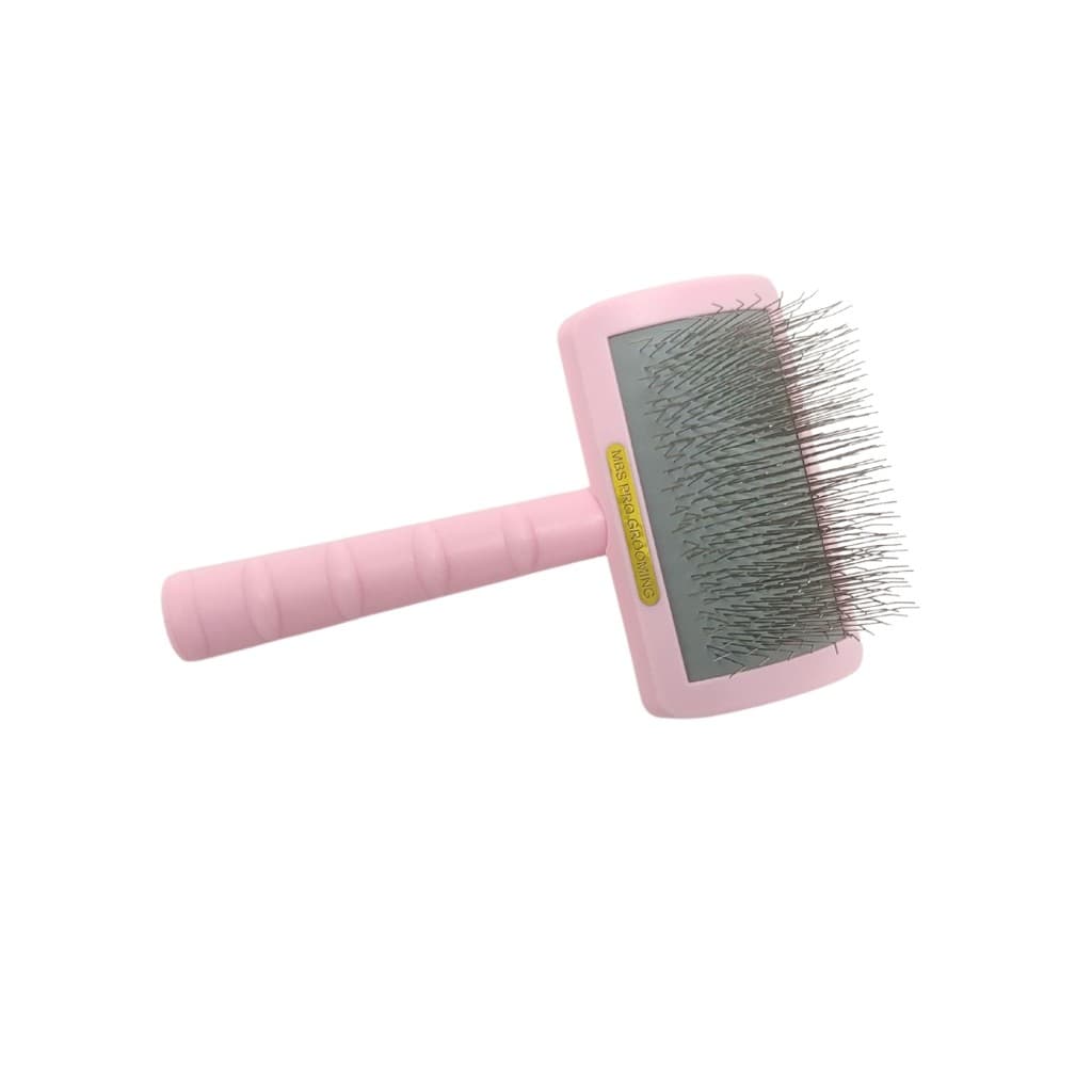 Rasqueadeira Pet Cães e Gatos MBS Colors Com Pinos Extra Longos Rosa M