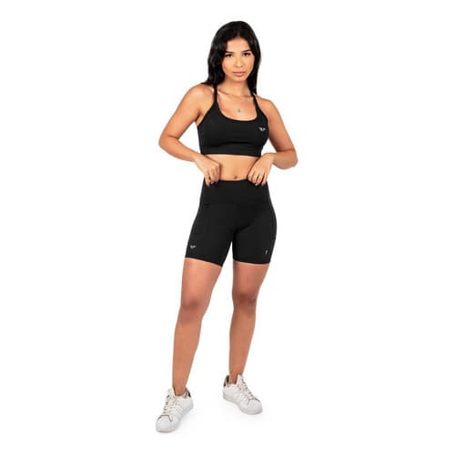 Conjunto Top E Short Tela Com Bolso Para Corrida Fitness