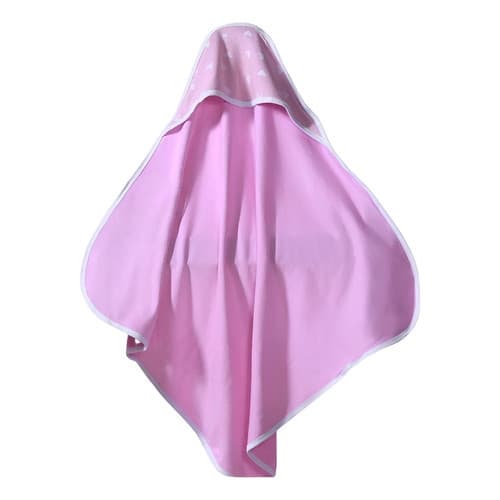 Toalha De Banho Recém Nascido Capuz Estampada Em Malha Baby