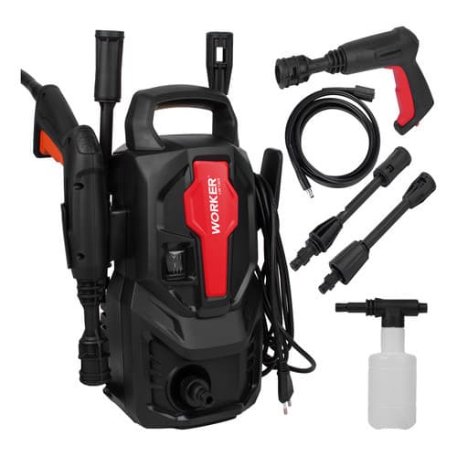 Lavadora Alta Pressão Compacta Potente Lava Carro Moto Com Aplicador Detergente 1200W Worker