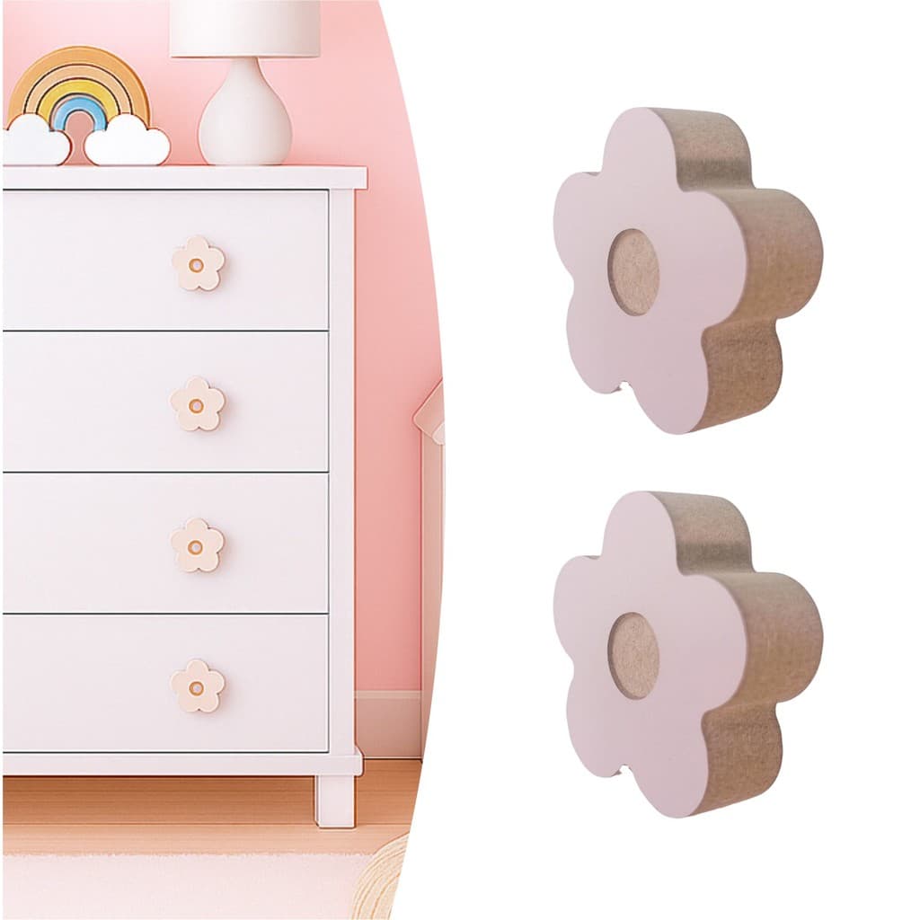 2 Puxadores Flor Infantil Gaveta Armário Móveis Quarto bebê