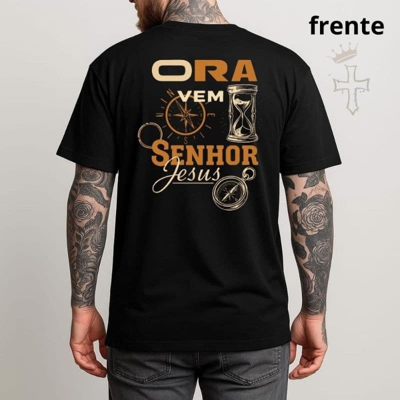 T-shirt Camisa Linda Camiseta Religiosa Algodão Masculina Camisa Unissex Estilo Gospel Urbano Descolado Premium Envio Ra