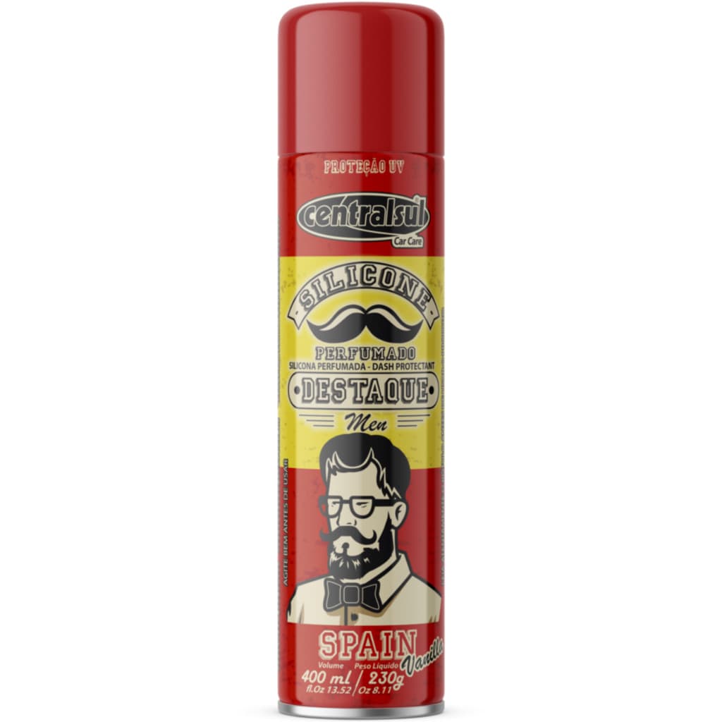 Silicone Spray MEN Spain Vanilla 400ml | Brilho, Proteção e Aroma Suave para Painéis e Plásticos