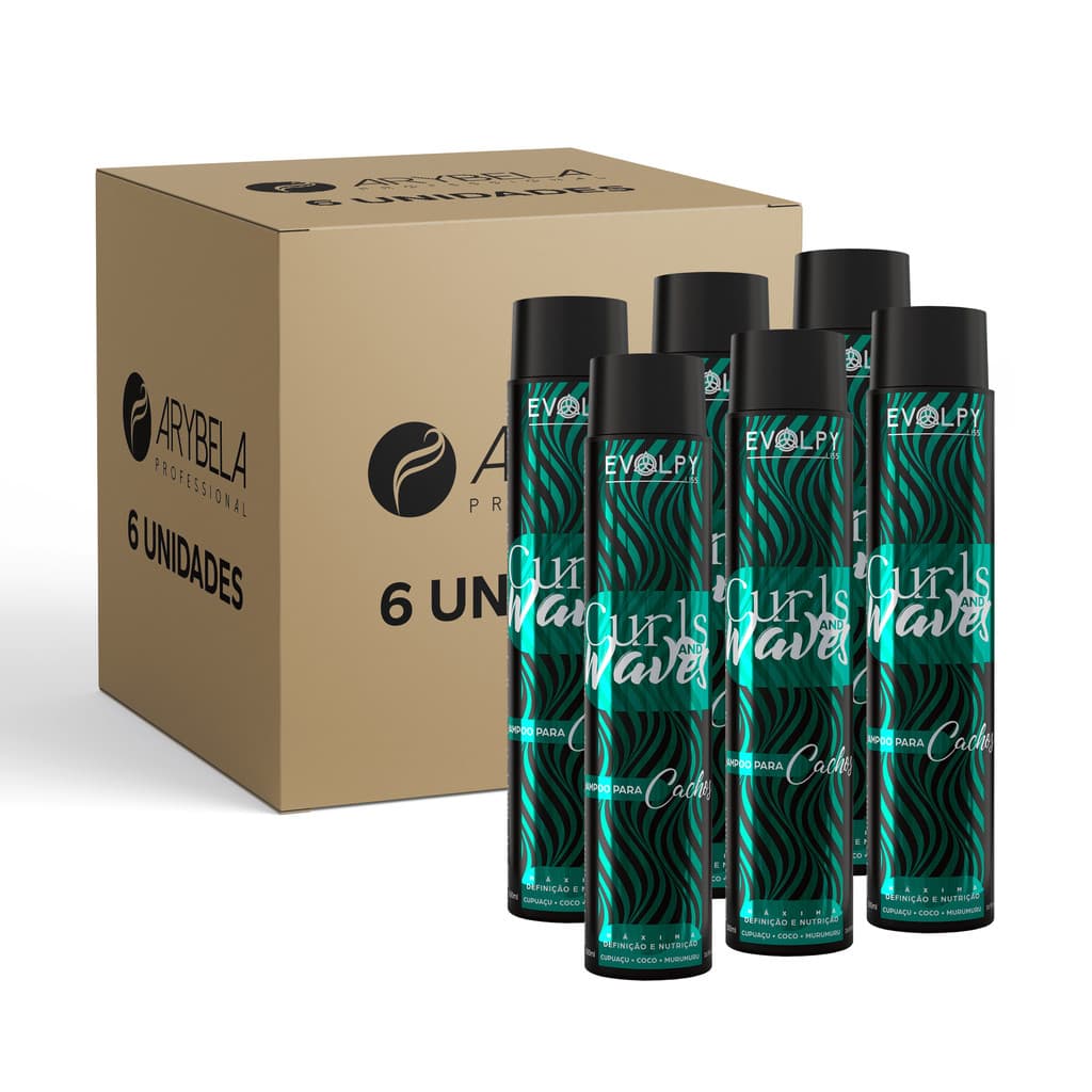 PACK 6 UN - SHAMPOO  CURLS AND WAVES - EVOLPY LISS
