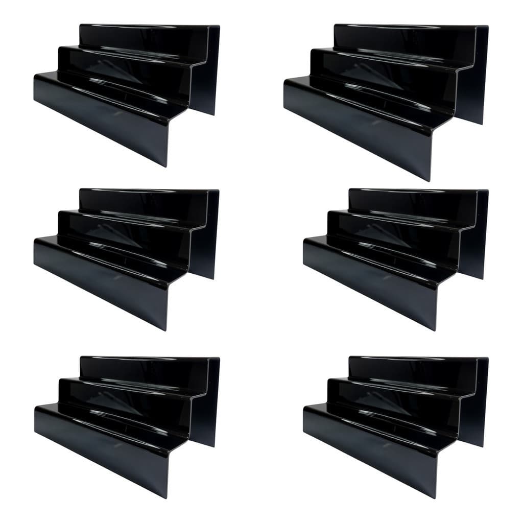 Kit 5 Display Escadinha Funko Acrílico 30x5x5cm Preto