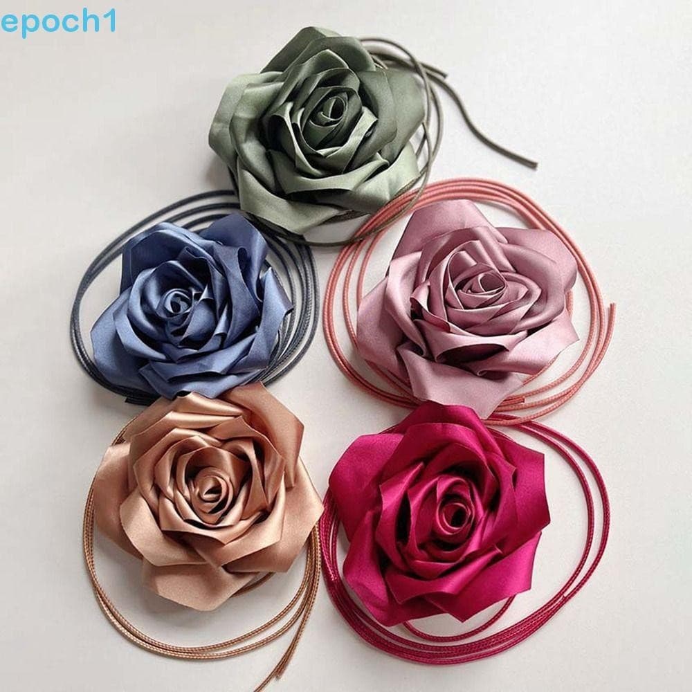 EPOCH1 Cinto Gargantilha Rosa , Corrente De Cintura De Flor De Jóias Colar Satin Girls