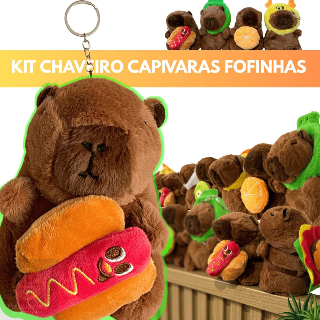 Capivara Boneca Brinquedo De Pelúcia Chaveiro Bonito Pingente Menina Presente Aniversário 13CM
