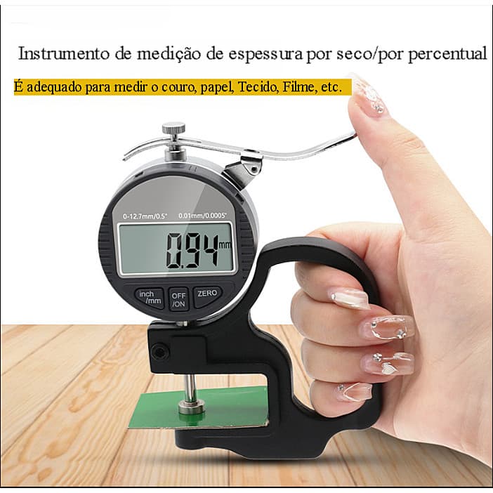 Medidor de espessura de Display Digital, medidor de espessura 100% adequado para fita de tecido de filme de papel
