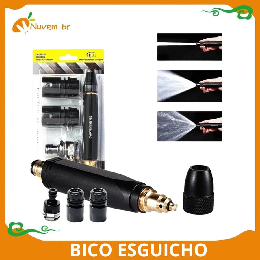 Bico Esguicho De Alta Pressão Para Torneira Mangueira Com Três Tipos De Jato Diferentes Pulverizador