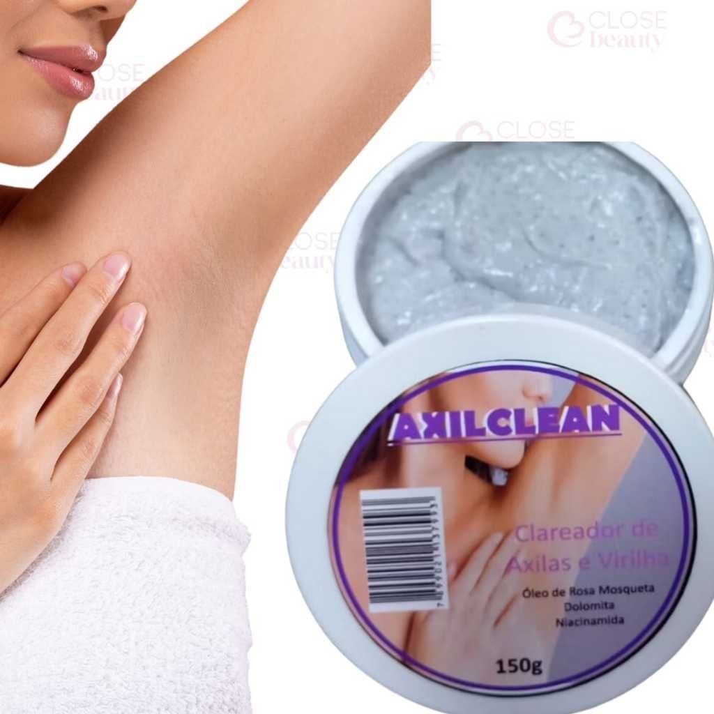 Kit 3 Clareador De Axilas E Virilha Axilclean Com Óleo De Rosa Mosqueta Dolomita 150 gr