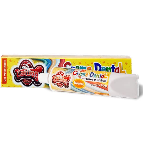 Creme Dental para Cães e Gatos CatDog E Cia Sabor Neutro 90 g