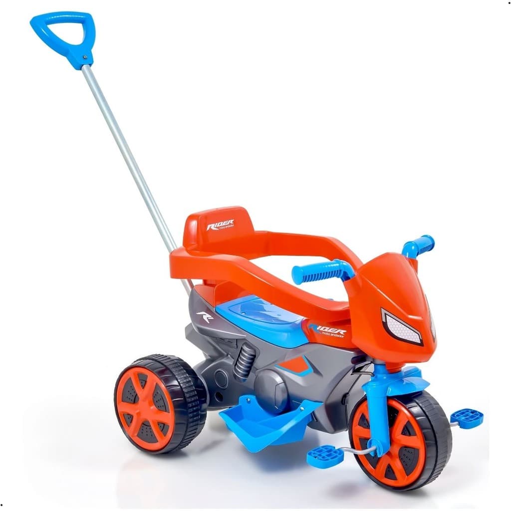 Triciclo Infantil com Empurrador Haste Direcionavel Pedal Andador Reforçado Usual