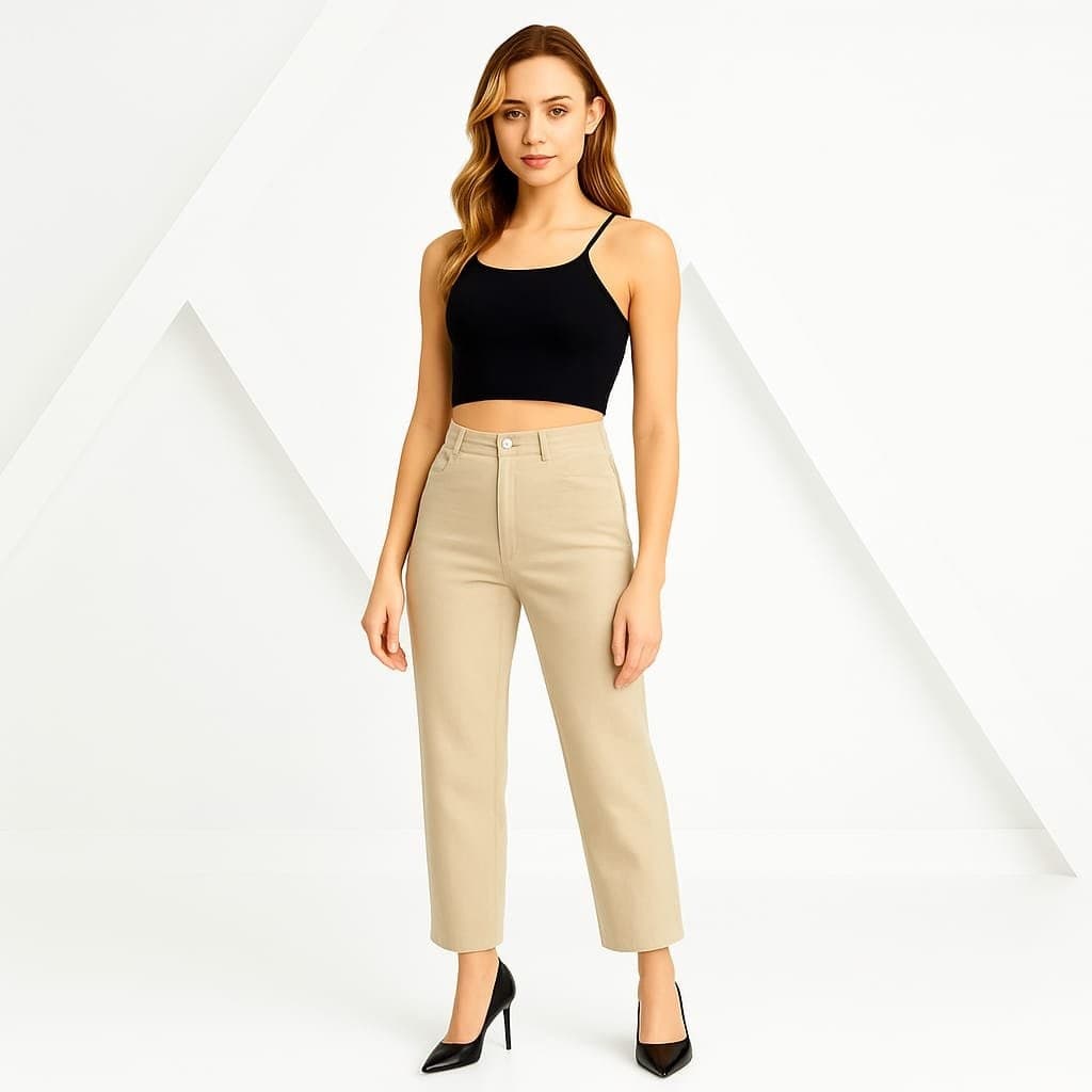 Calça Sarja Feminina Reta