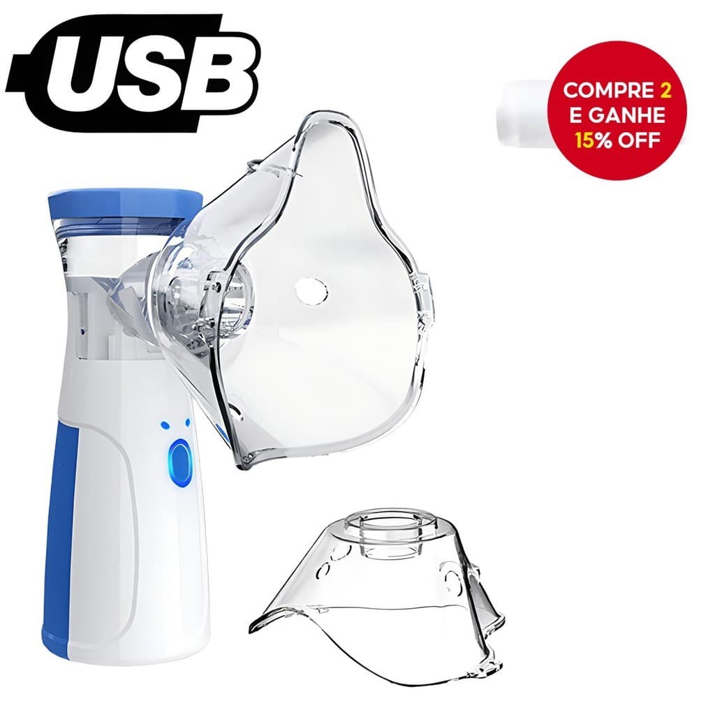 Inalador Nebulizador Ultrassônico Portátil, Silencioso e de Grau Médico para Adultos e Crianças, Cuidados Nasais.