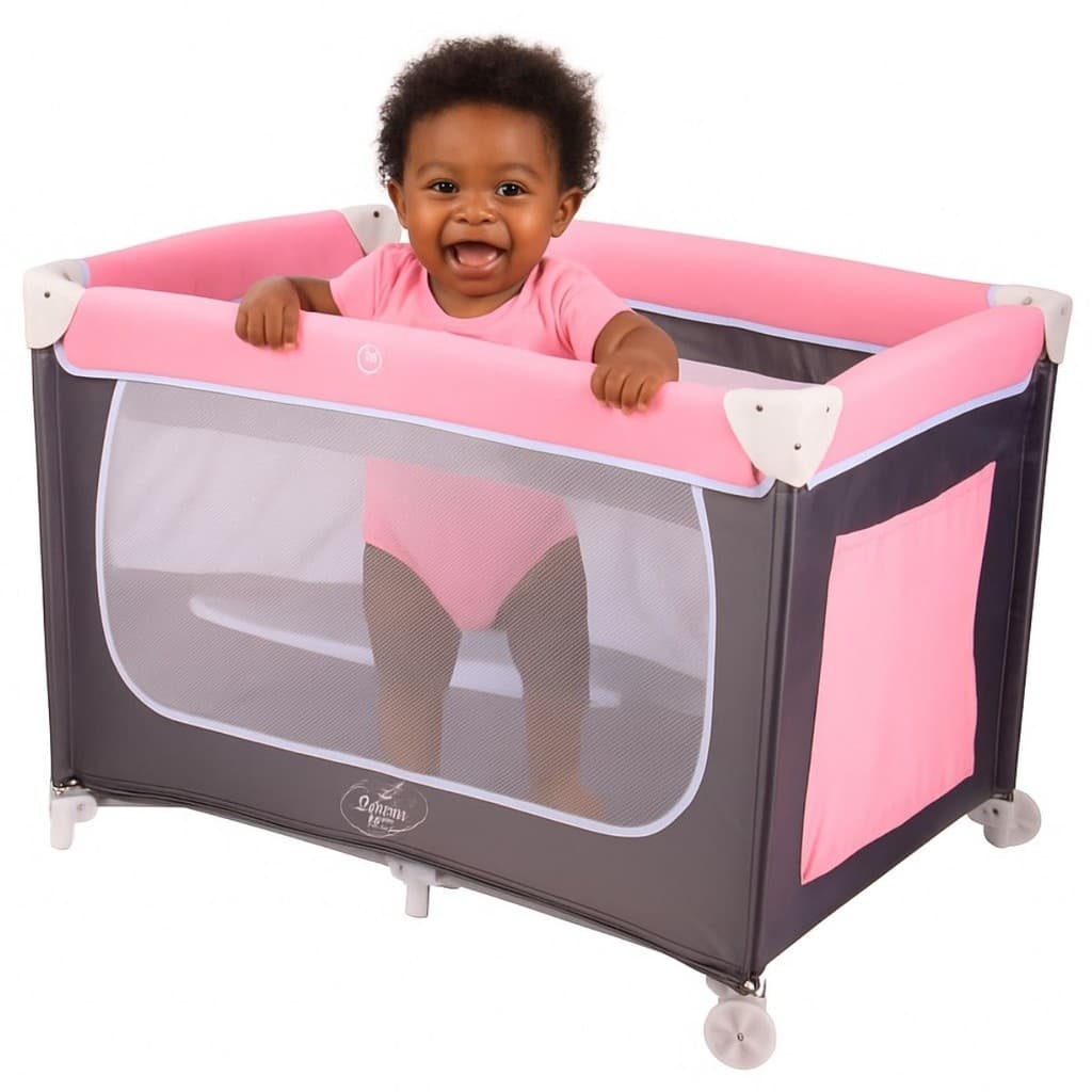 Berço Confort Rosa Infantil Portátil para Bebê