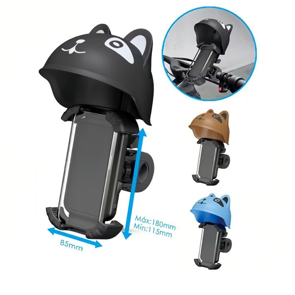 Suporte Universal Para Celular Moto Bicicleta Uber Anti Reflexo Com Capacete Modelo Gatinho Guarda-Sol À Prova D'água