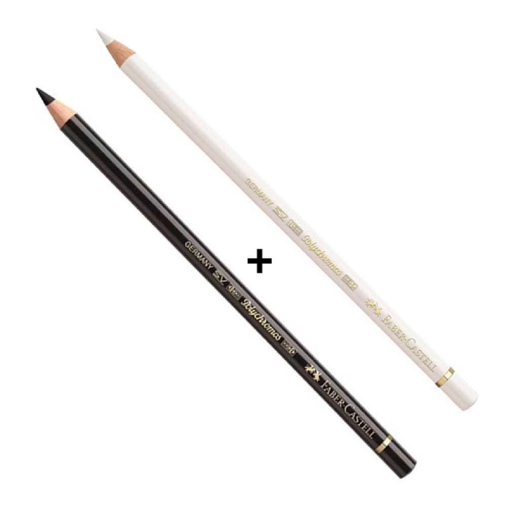 Lápis De Cor Faber-castell Polychromos KIt 101 Branco + 199 Preto