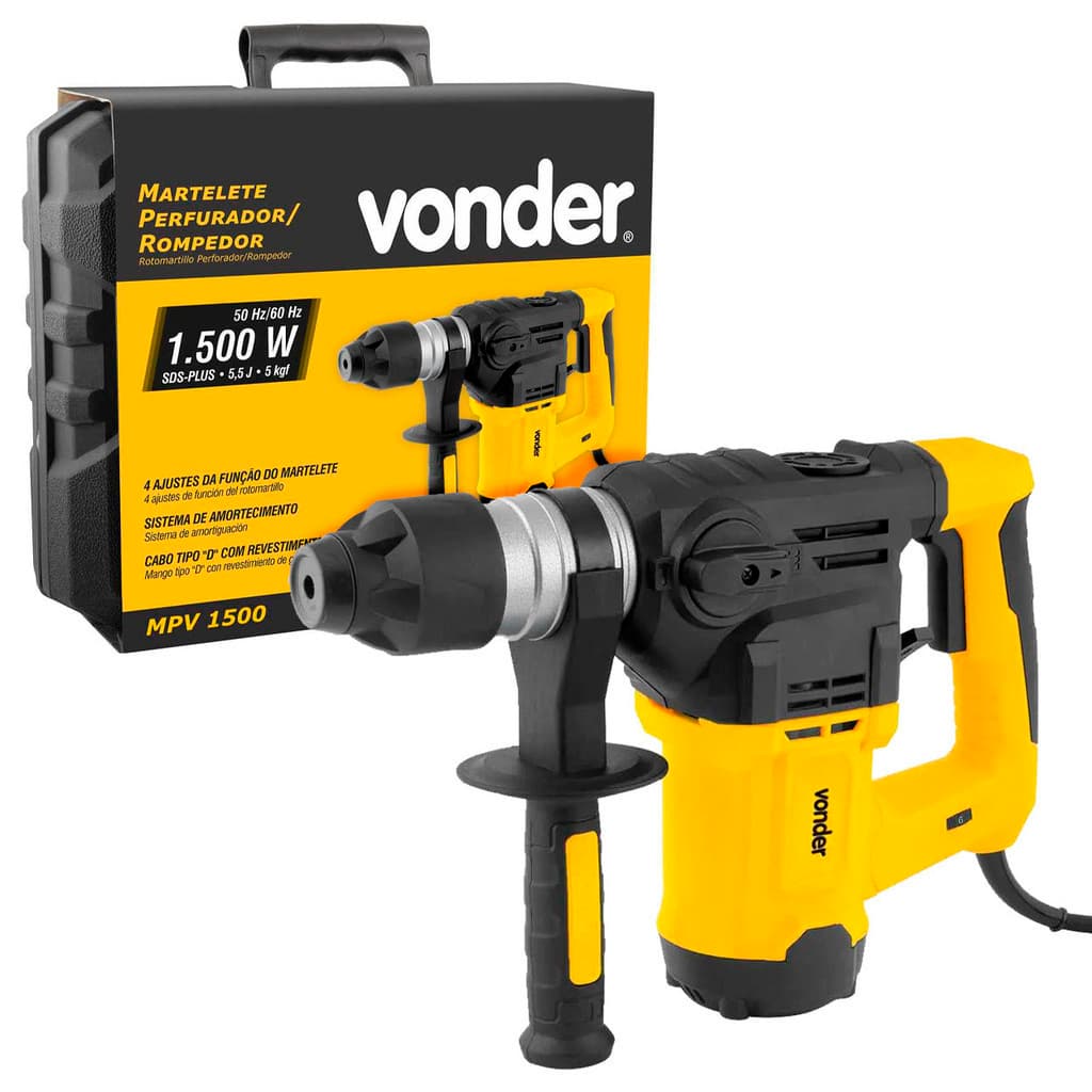 Martelete Rompedor Perfurador Elétrico Mpv 1500 Vonder 220V
