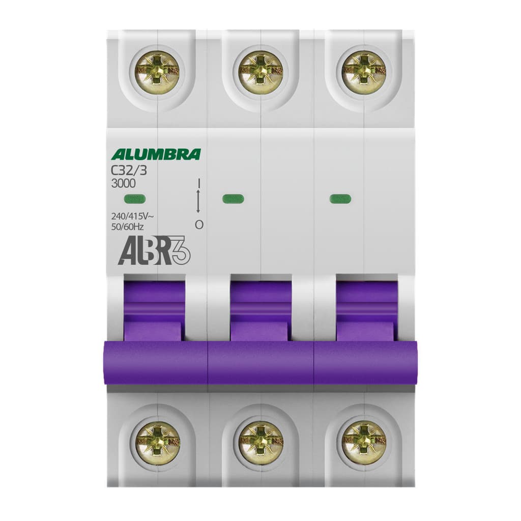 Disjuntor Tripolar 3P 32A Curva C ALBR3 Alumbra