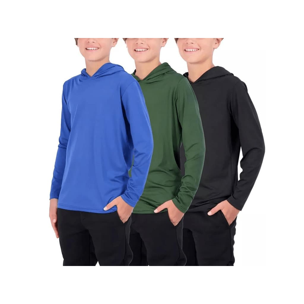 Kit 3 Blusa Uv Infantil Proteção Solar + 50 Capuz Gorro CAMISA LONGA CRIANÇA CAMISETA PRAIA CHUVA SOL