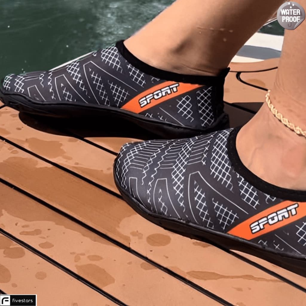 Sapatilha feminina aquatica nautica com solado costurado e elastico reforçado