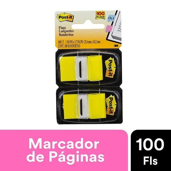 Bloco Adesivo POST-IT 3M FLAGS Colorido com 100 Folhas