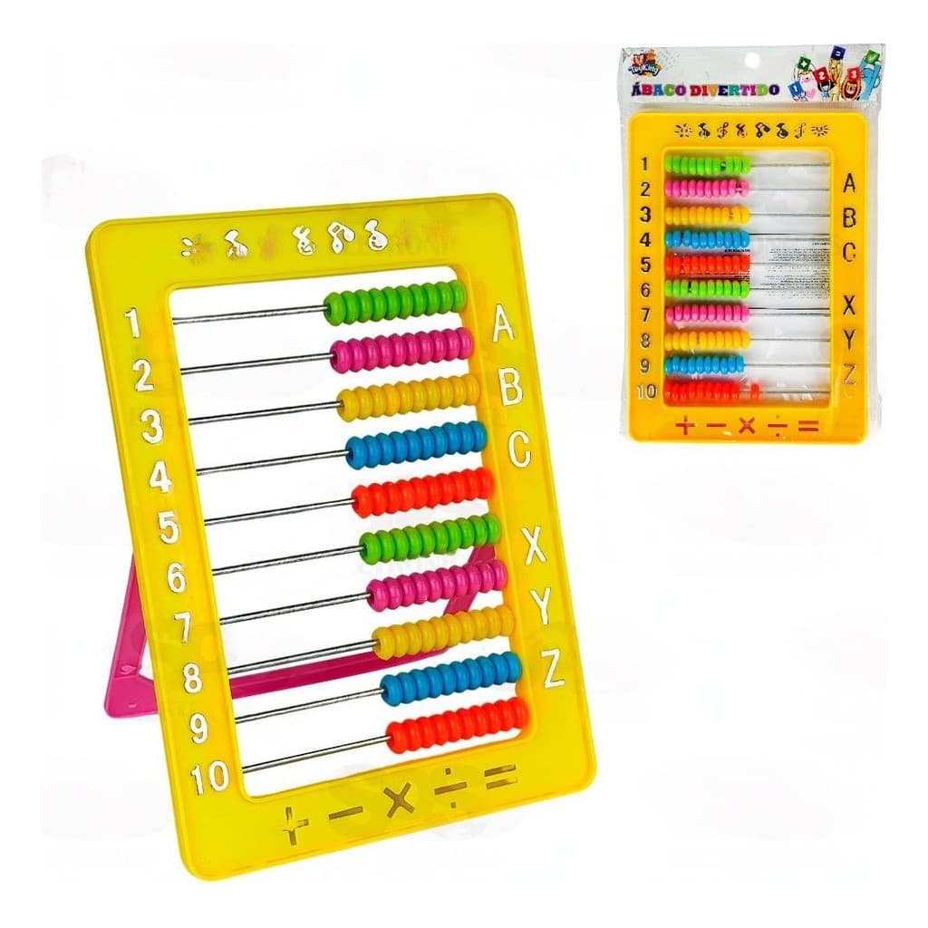 Ábaco Colorido Escolar Divertido Com Suporte Toy King 100 Peças