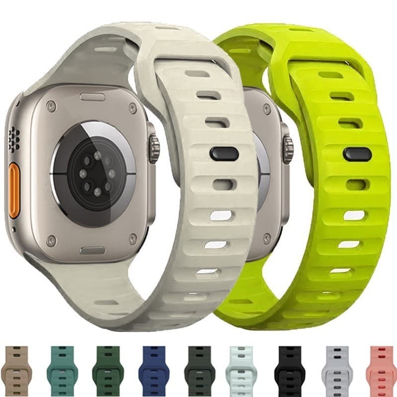 pulseira Faixa De Borracha Esportiva De Silicone Compatível Para Relógio Apple watch Ultra Iwatch Série 8 7 6 SE 5 4 3 2