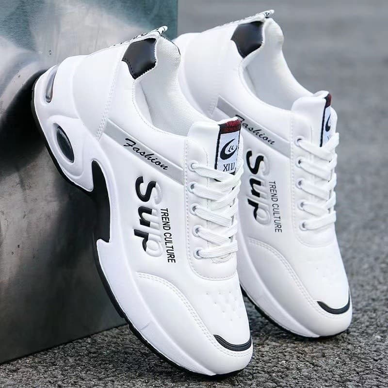 Homens Tênis Branco Casual Sapatos Baixos Tênis De Corrida ZUVU
