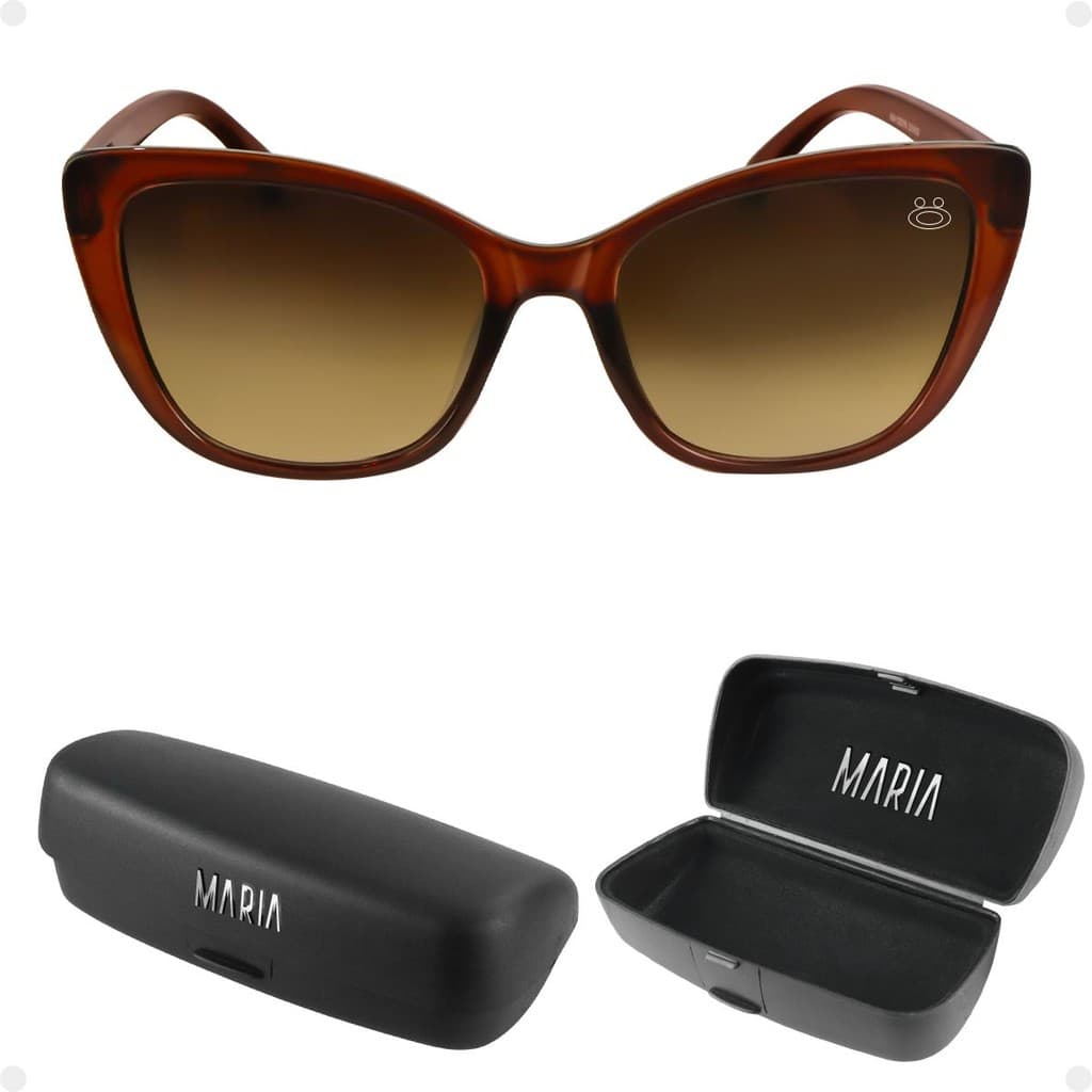 oculos sol feminino gatinho proteção uv praia vintage + case presente acetato quadrado marrom verão