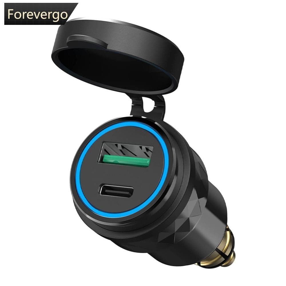 Alumínio USB QC 3.0 Carregador Rápido PD Adaptador Duplo À Prova Dwaterproof Água Soquete Motocicletas Para DIN/BMW D3Z3