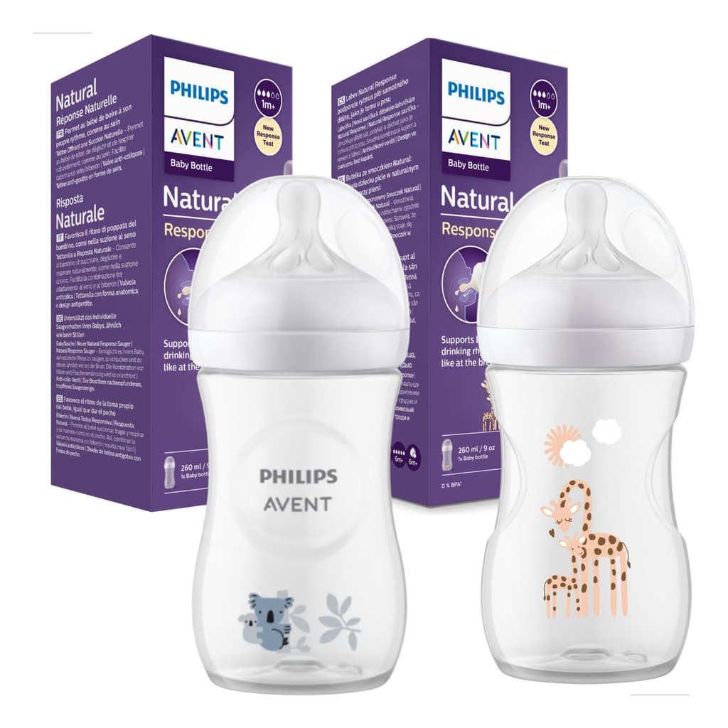Mamadeira Avent Pétala Bebe Menino Menina Kit Com 2 Mamadeiras Decoradas 260 ml