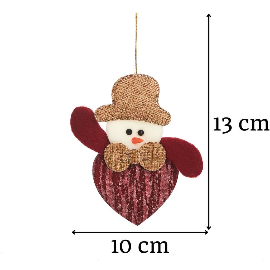 Enfeite Decorativo Natalino - Penduricalho Boneco de Neve  - Pendente Para Decoração Árvore de Natal