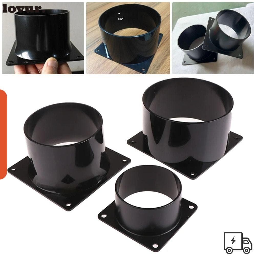 LOVUR 1 Unidade De Entrada E Saída De Ar , Conector De Flange Preto De 750/100/120/150 Mm , De Conexão De Duto ABS