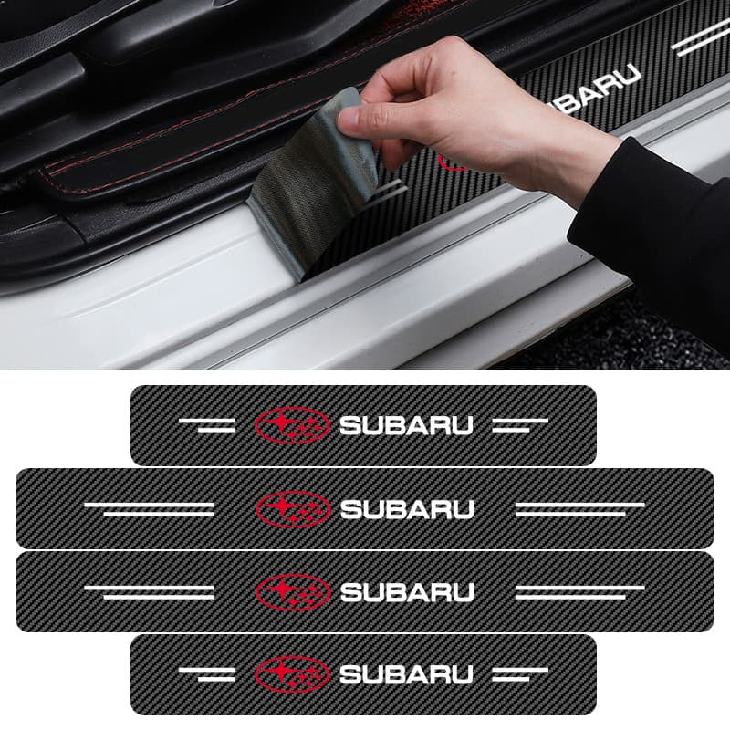 Adesivo De Proteção De Soleira De Porta De Fibra Rbon 4 Peças Acessórios De Carro Para Subaru Forester impreza Outback L