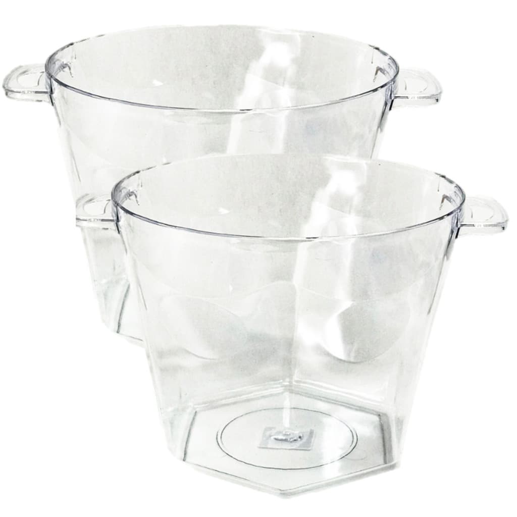 Balde Gelo Acrílico Transparente Cerveja Champanhe Bebida 4250ml Kit 2pçs Bar Festa Eventos Drinks