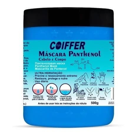 Máscara Capilar Profissional Panthenol  Coiffer 500 Hidratação Profunda - Cabelos Macios e Sedosos