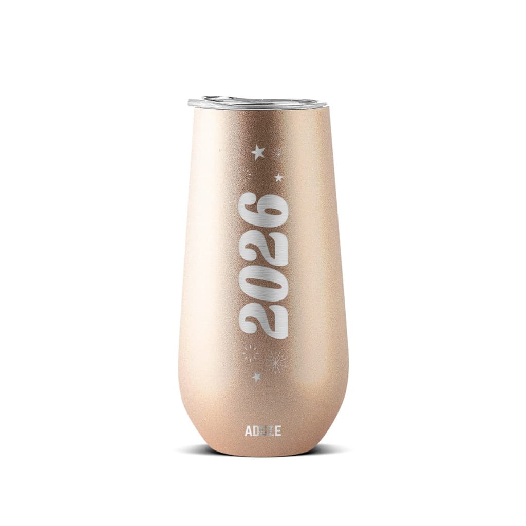 Copo Taça Térmica Aduze Champagne Drink Lux 2026 Dourado 150ml