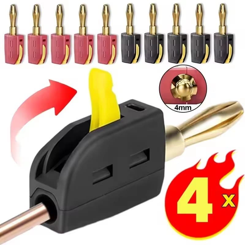 Terminais Banana Industriais De 4 Mm-Plugues De Latão Sem Solda De Alta Corrente 32A Para Áudio De Teste De Energia