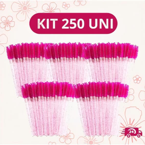 Kit 50/100/250 PCS  Escovinhas De Cílios Sobrancelha Glitter Extensão e Alongamento Descartável