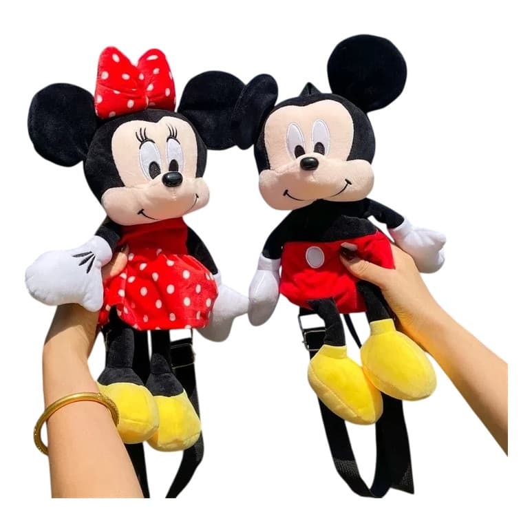 Mochila Bolsa Pelúcia Infantil Mickey Ou Minnie Mouse 48cm - Envio Imediato