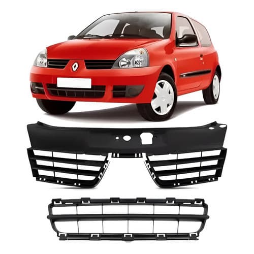 Kit Grade Radiador e Inferior Clio 2006 2007 2008 2009 2010 2011 2012