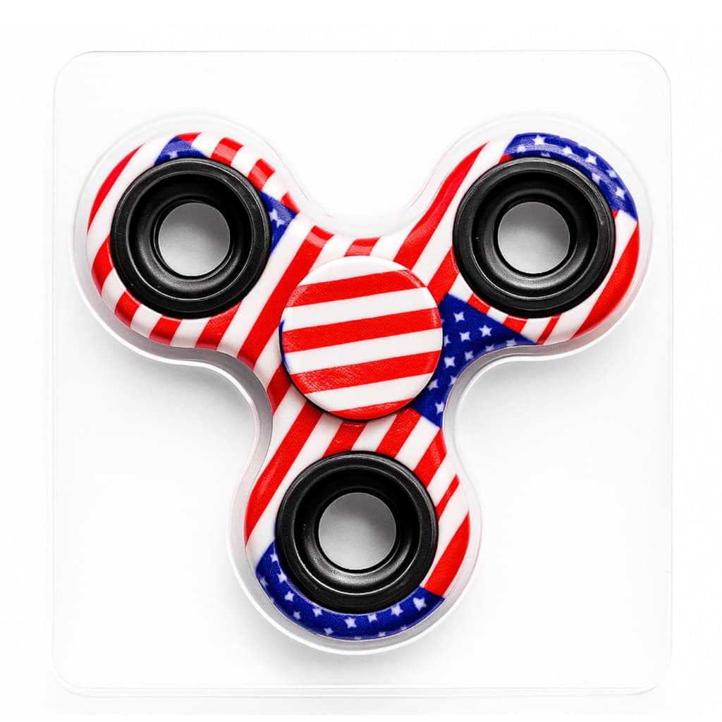 Hand Spinner Vermelo Azul e Branco e Outros  – Brinquedo Portátil para Alívio de Tensão