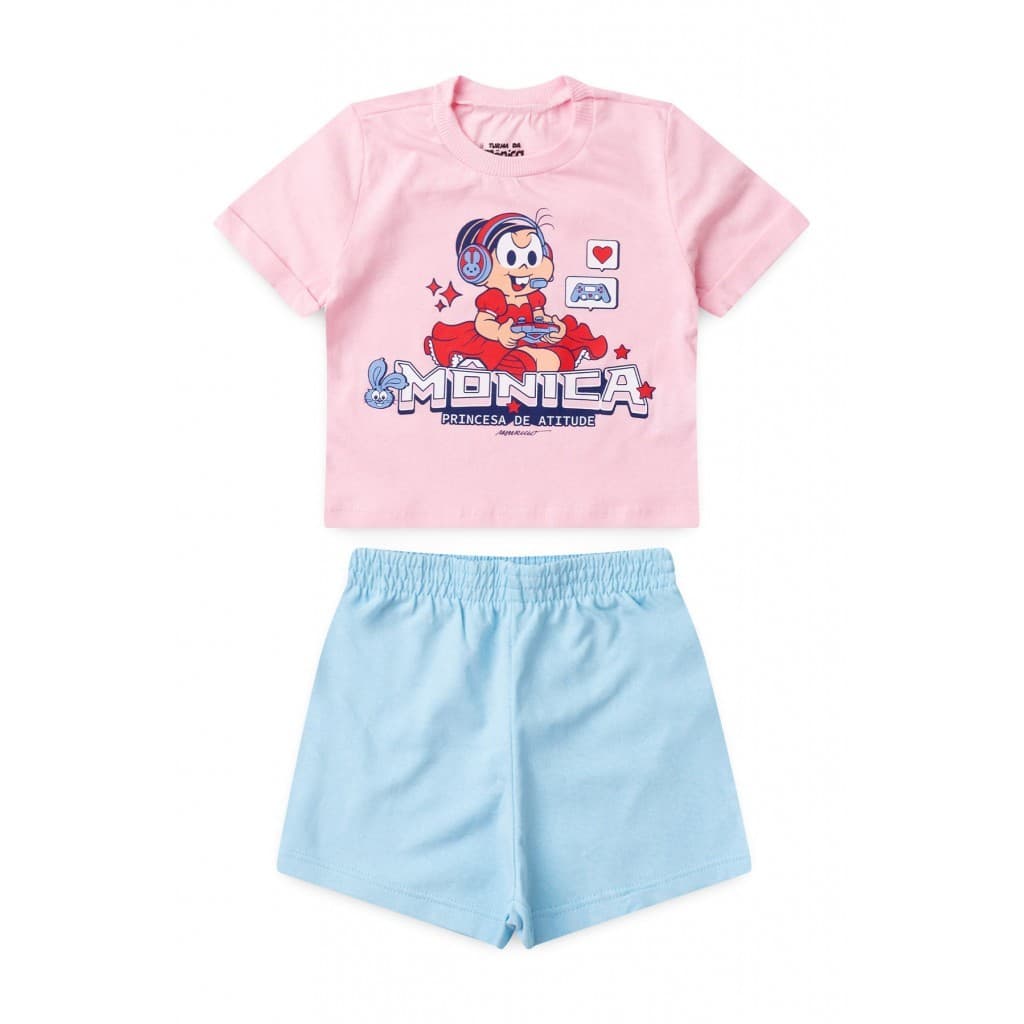 Conjunto Infantil Feminino Princesa De Atitude - Turma da Mônica