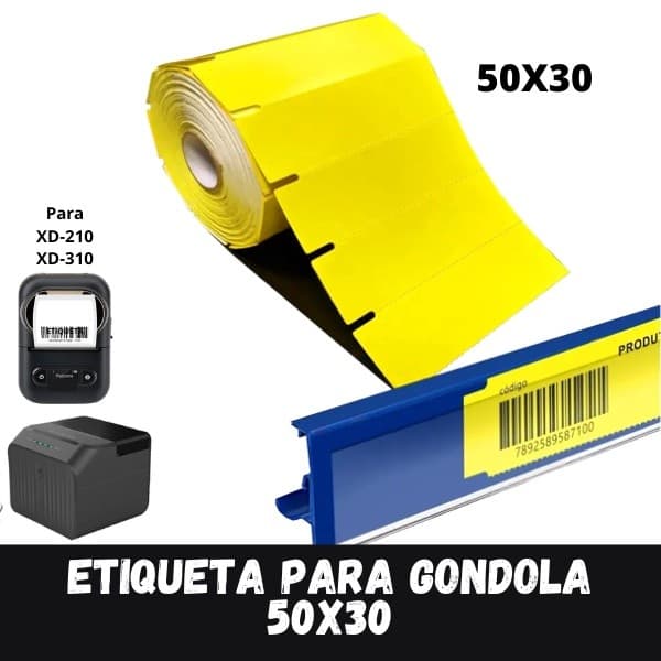 1 ROLO ETIQUETA PARA GONDOLA  50X30 - XD-210 E XD-310