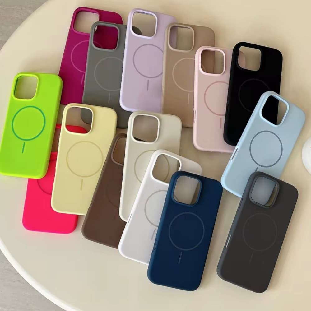 Case Capinha para iPhone 16 15 14 13 12 Pro Max Magnética Magsafe Silicone Líquido Proteção Quedas