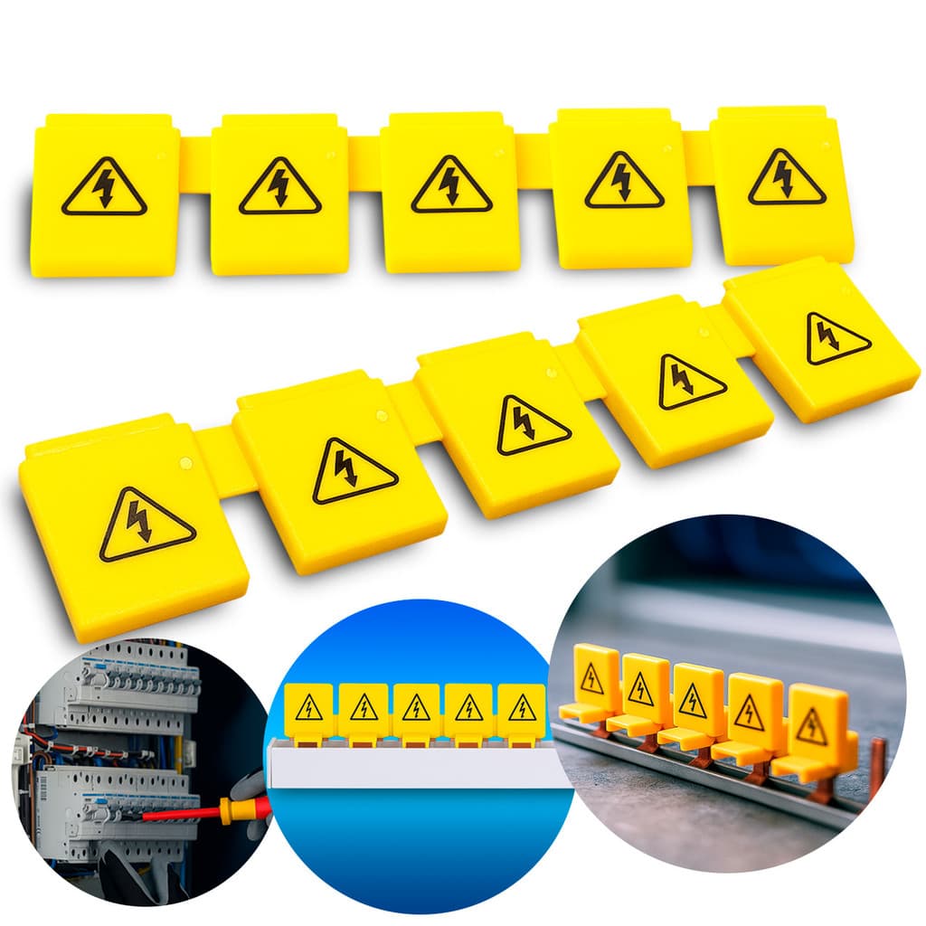 Isolador Protetor Para Barramento Pente Amarelo Isolador De Fase Pino 5 Polos - 1un